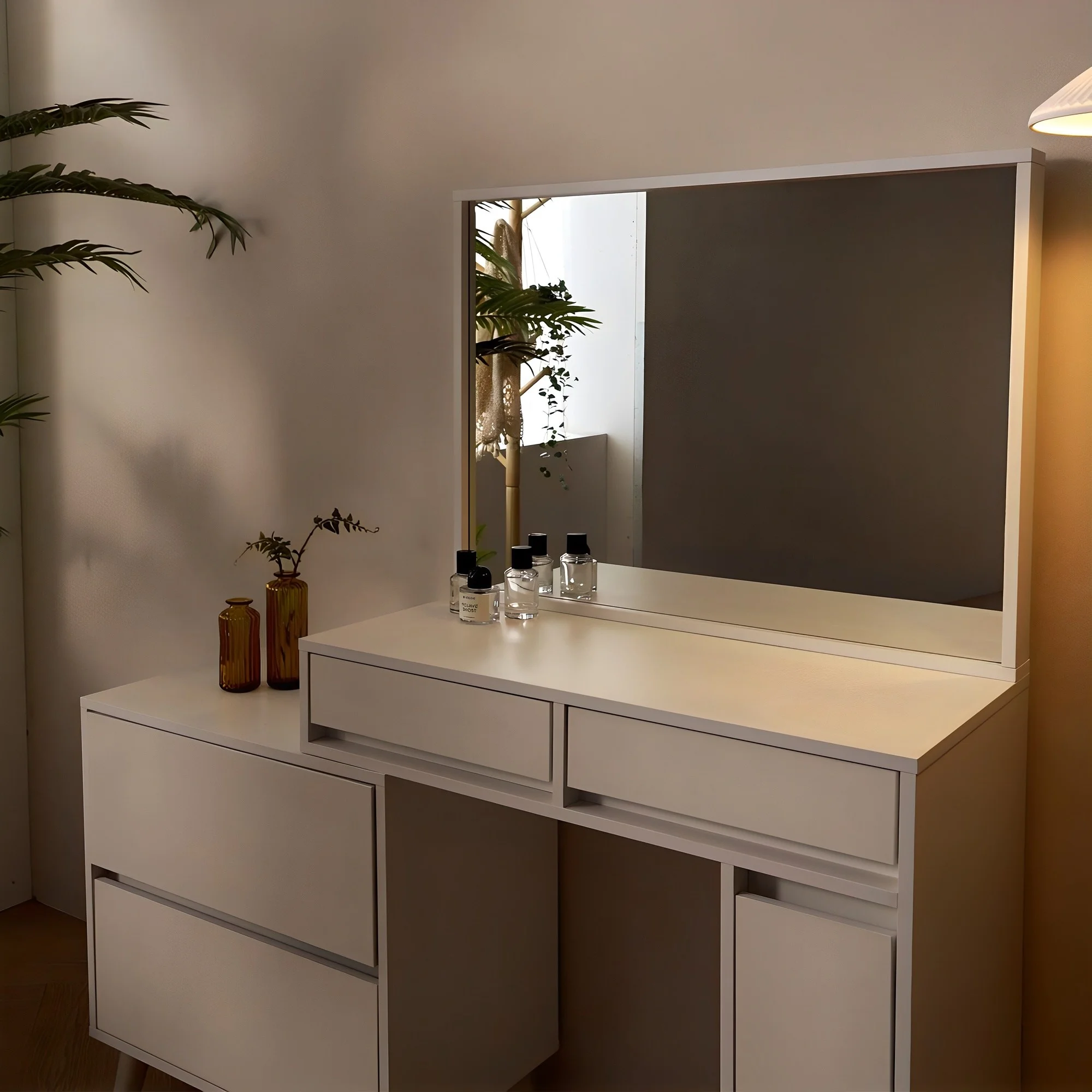 풀하우스 라헬 익스텐션 수납 서랍 정리함 콘솔 화장대 거울세트